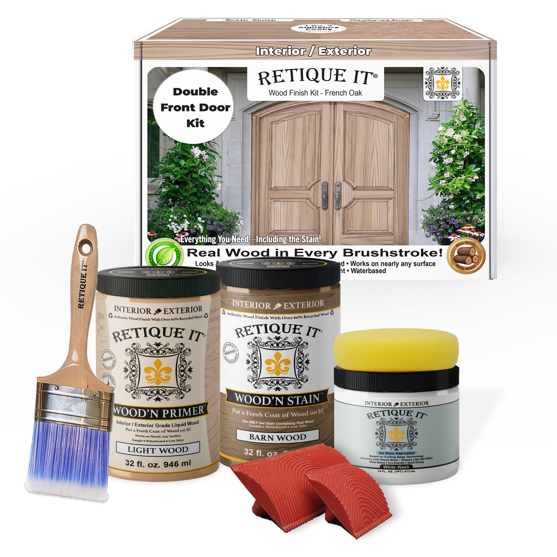 Wood'n Finish Front Door Kit (Double) - French Oak