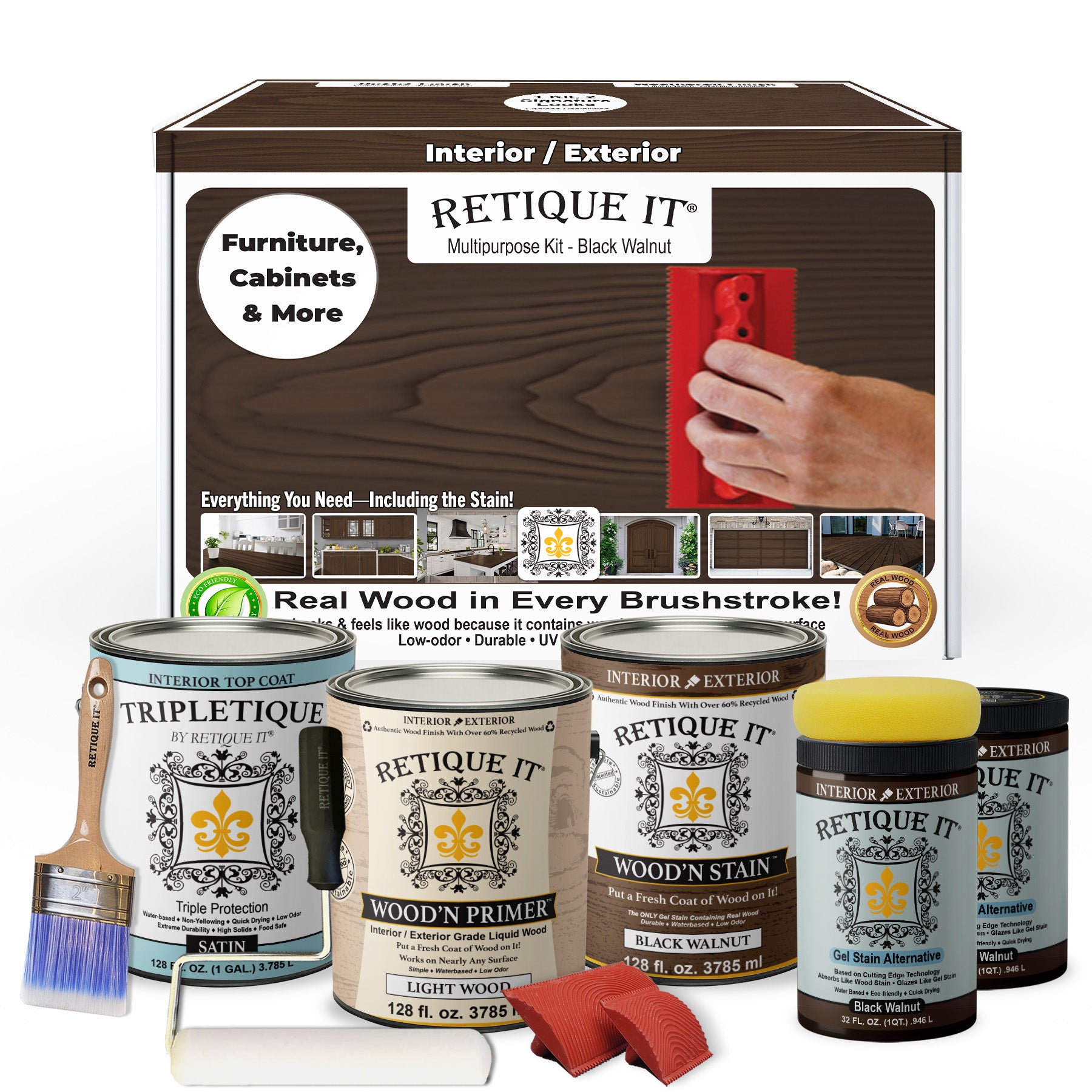 Multi-purpose Wood'n Kit (4x Lg) - Black Walnut - Interior Top Coat