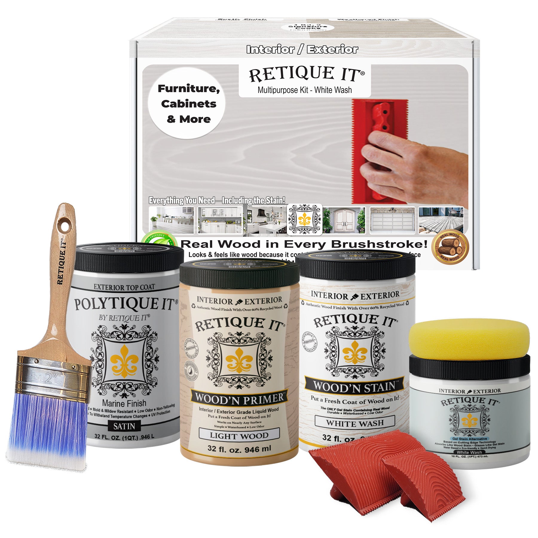 Multi-purpose Wood'n Kit (Large) - White Wash - Exterior Top Coat