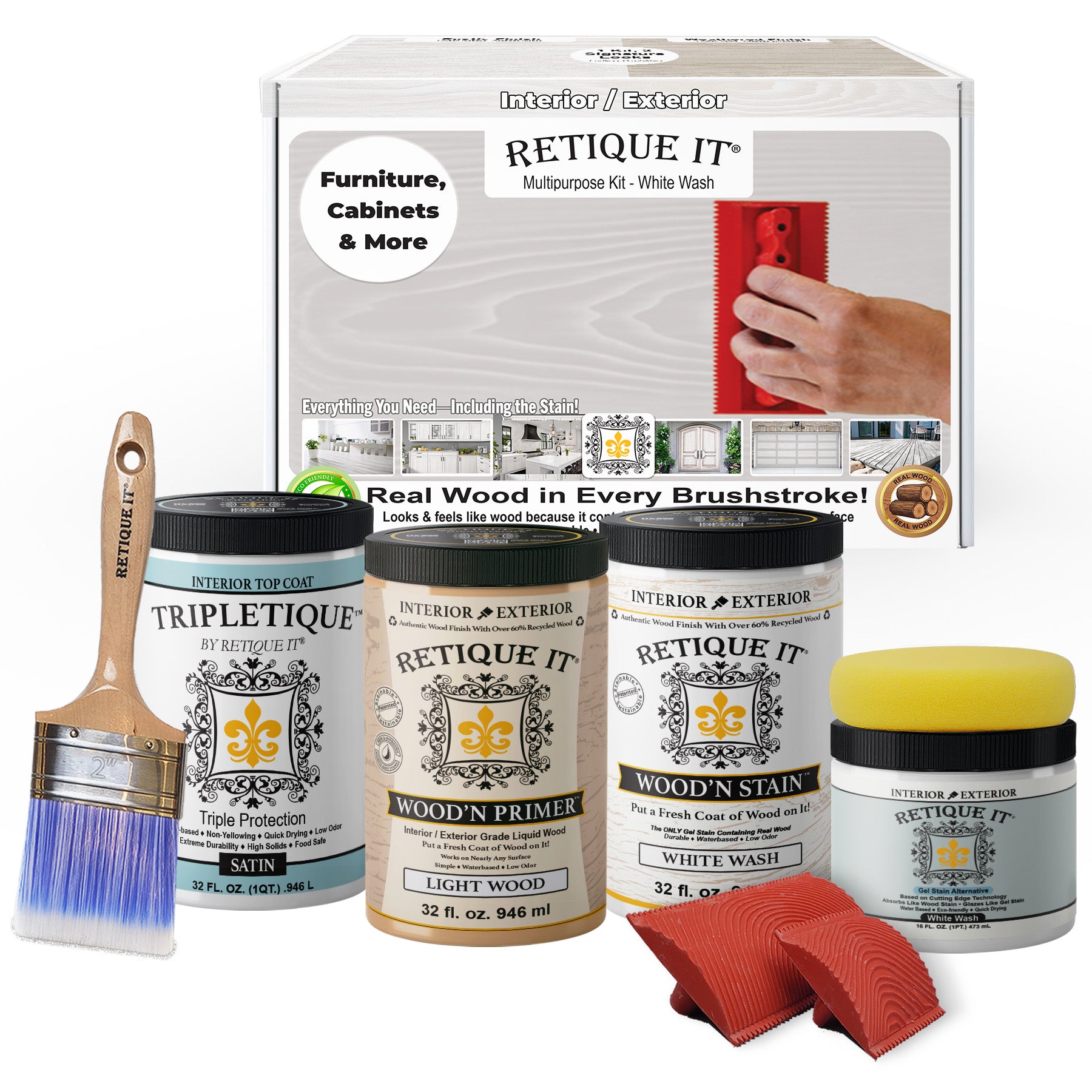 Multi-purpose Wood'n Kit (Large)- White Wash - Interior Top Coat