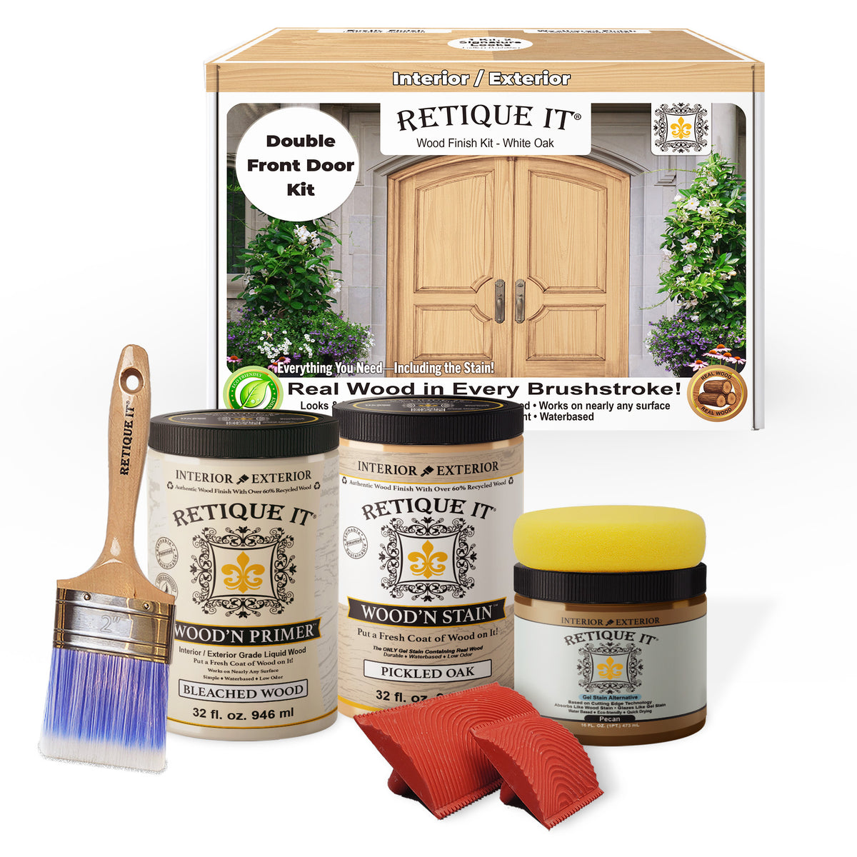 Wood'n Finish Front Door Kit (Double) - White Oak