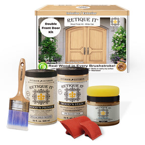 Wood'n Finish Front Door Kit (Double) - White Oak