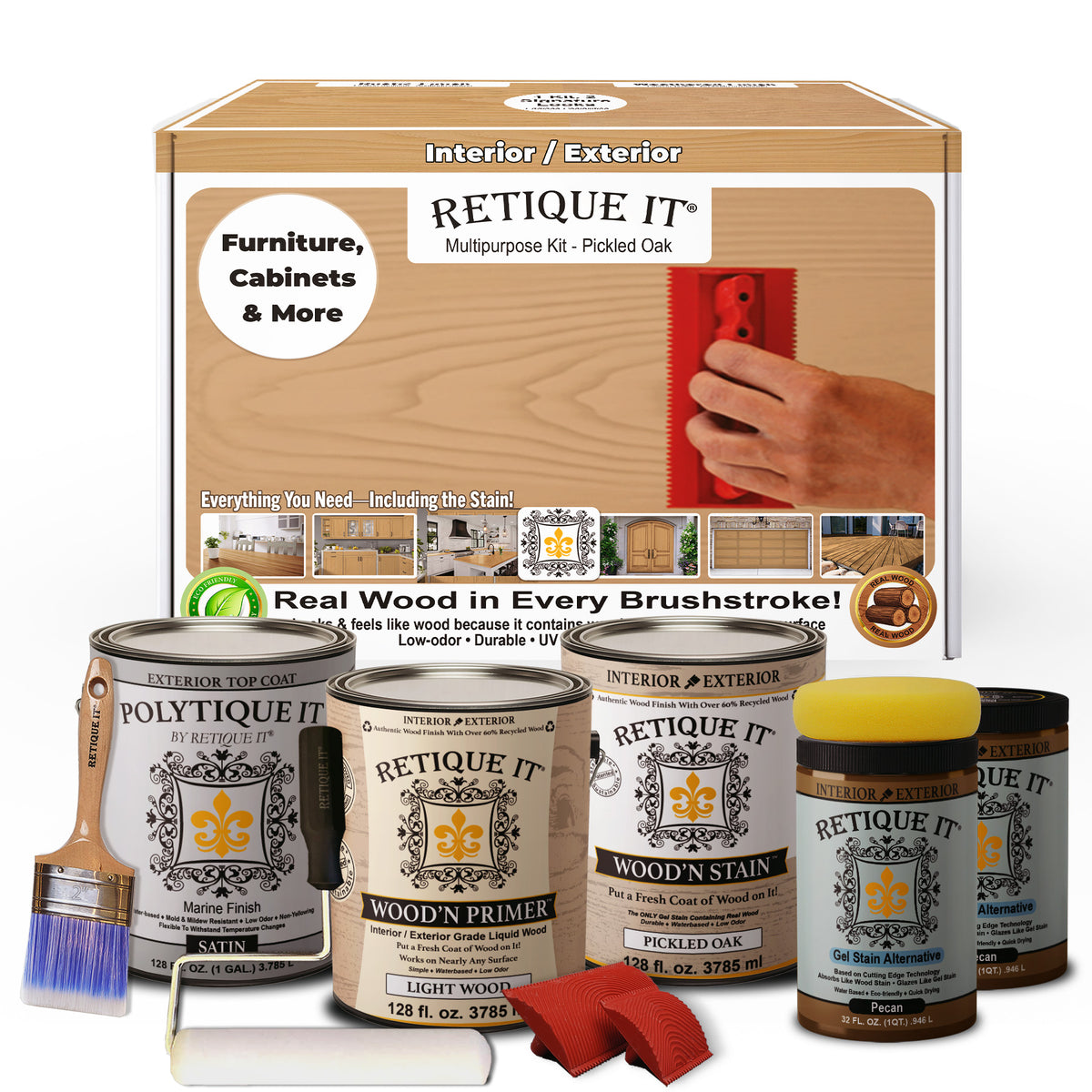 Multi-purpose Wood'n Kit (4x Lg) - Pickled Oak - Exterior Top Coat