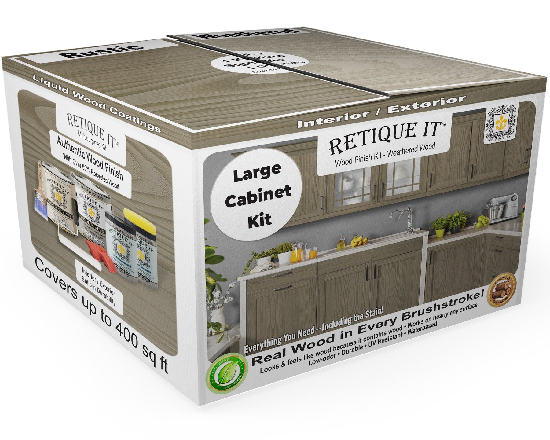 Wood'n Cabinet Kit (48 Door / Grained) - Weathered Wood