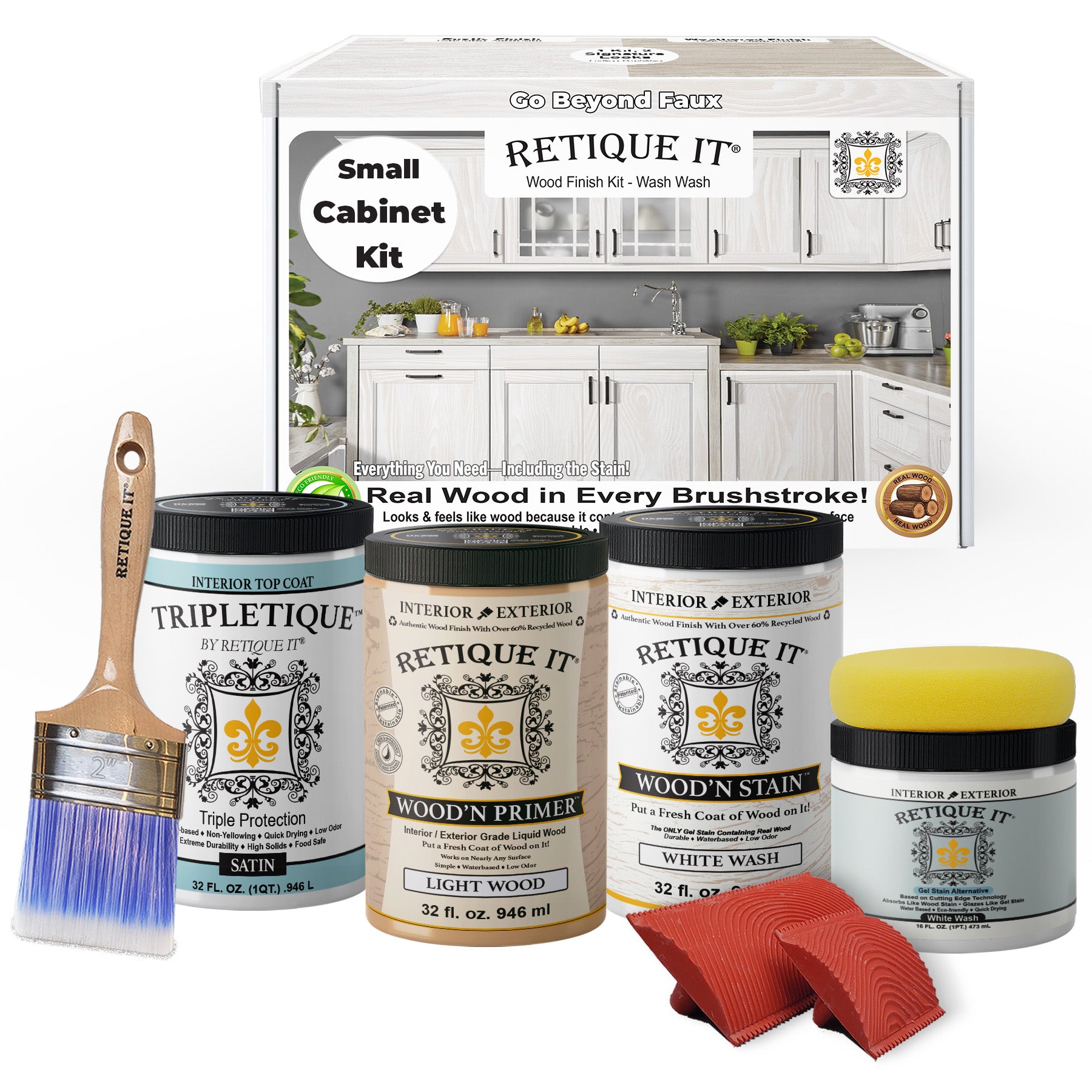 Wood'n Cabinet Kit (24 Door / Grained) - White Wash