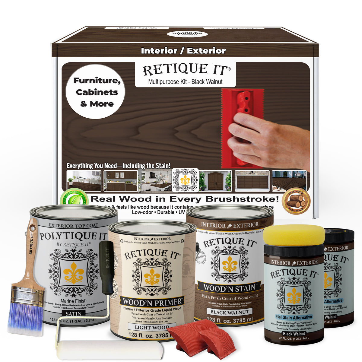 Multi-purpose Wood'n Kit (4x Lg) - Black Walnut - Exterior Top Coat