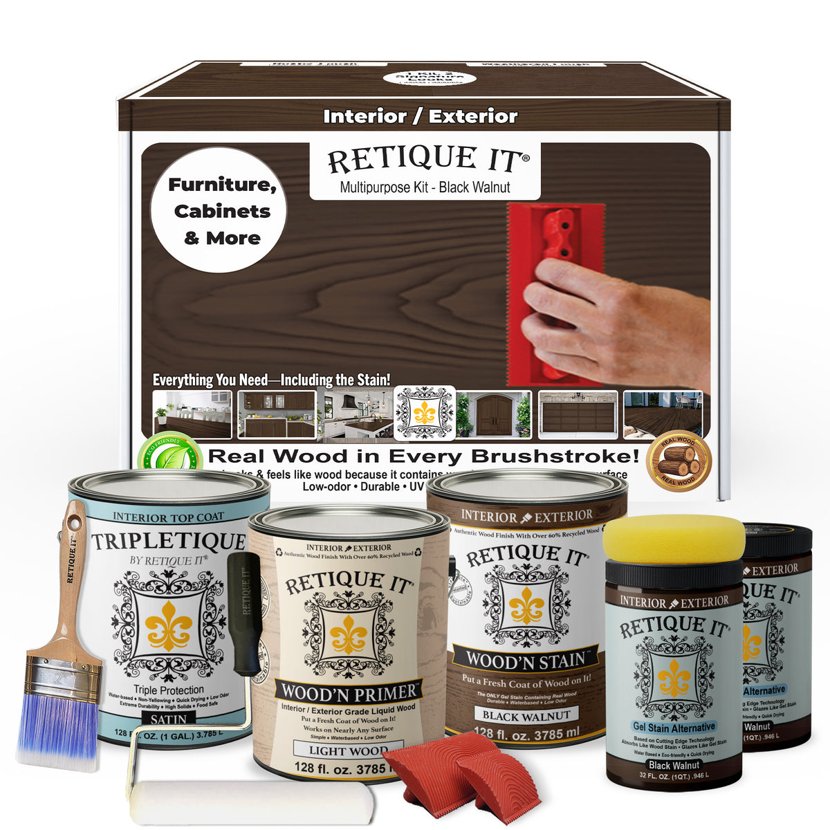 Multi-purpose Wood'n Kit (4x Lg) - Black Walnut - Interior Top Coat
