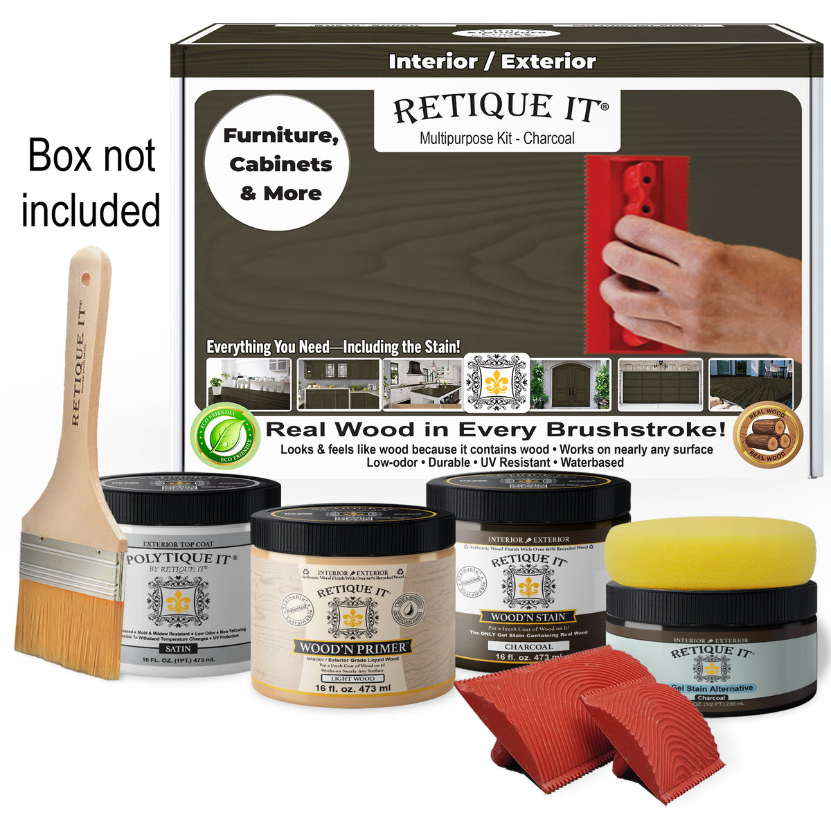 Multi-purpose Wood'n Kit (Med) - Charcoal - Exterior Top Coat