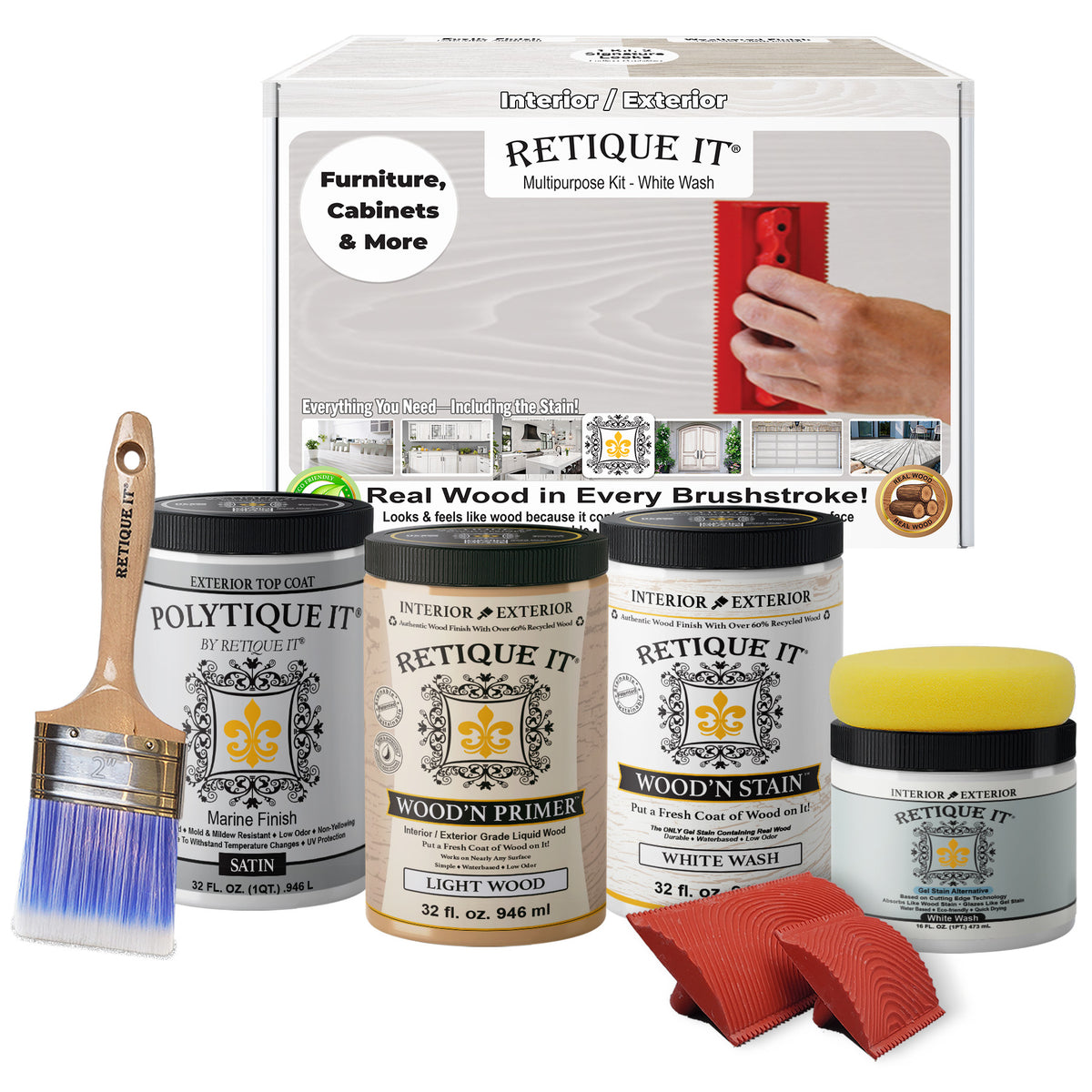Multi-purpose Wood'n Kit (Large) - White Wash - Exterior Top Coat