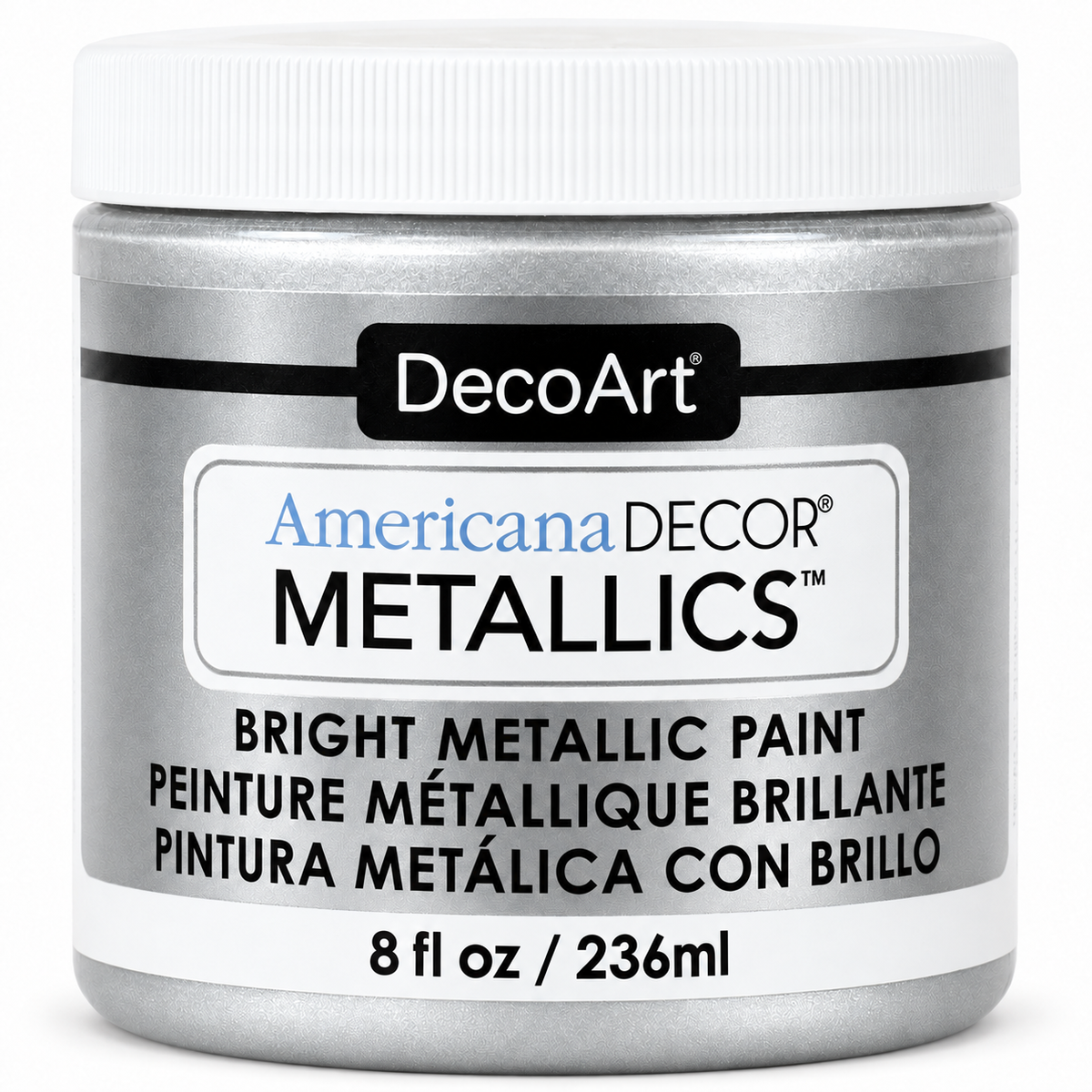 Sterling Silver Americana Decor Metallics paint, 8 oz jar