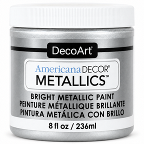 Sterling Silver Americana Decor Metallics paint, 8 oz jar