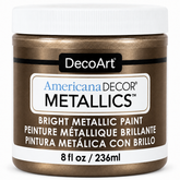 DecoArt Americana Decor Metallics Antique Bronze paint bottle label and finish swatch