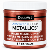 DecoArt Americana Decor Metallics Copper paint bottle label and copper metallic finish