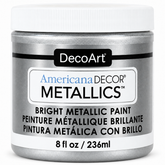 Silver Americana Decor Metallics paint, 8 oz jar