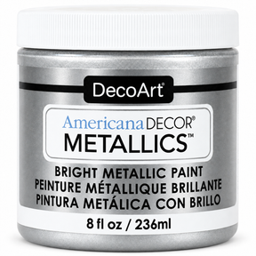 Silver Americana Decor Metallics paint, 8 oz jar