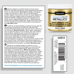Soft Gold Americana Decor Metallics product information and application instructions