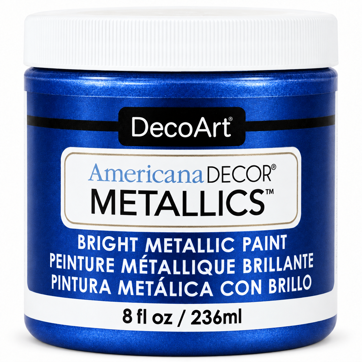 Deep Sapphire Americana Decor Metallics paint, 8 oz jar