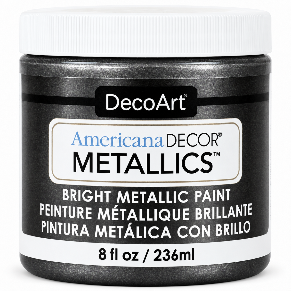 DecoArt Americana Decor Metallics Obsidian acrylic paint in a black metallic finish