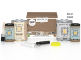 Retique It® Wood'n Finish Kit with 4 large barn wood exterior top coats for smooth, durable wood finish application.