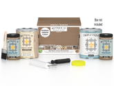 Retique It Multi-purpose Smooth Finish Kit in barn wood for interior wood projects, includes four large top coat bottles.