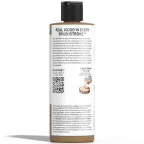 Retique It Liquid Wood Wood'n Stain in Barn Wood color, 8 oz, showcasing the stain's rich, natural wood finish and bottle details.