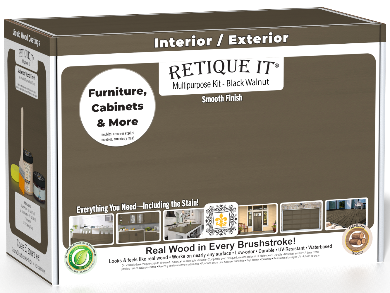 Multi-purpose Smooth Finish Kit (Med) - Black Walnut - Exterior Top Coat