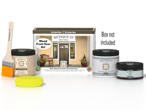 Wood'n Door Smooth Finish Kit - Black Walnut — Matte kit contents with door box