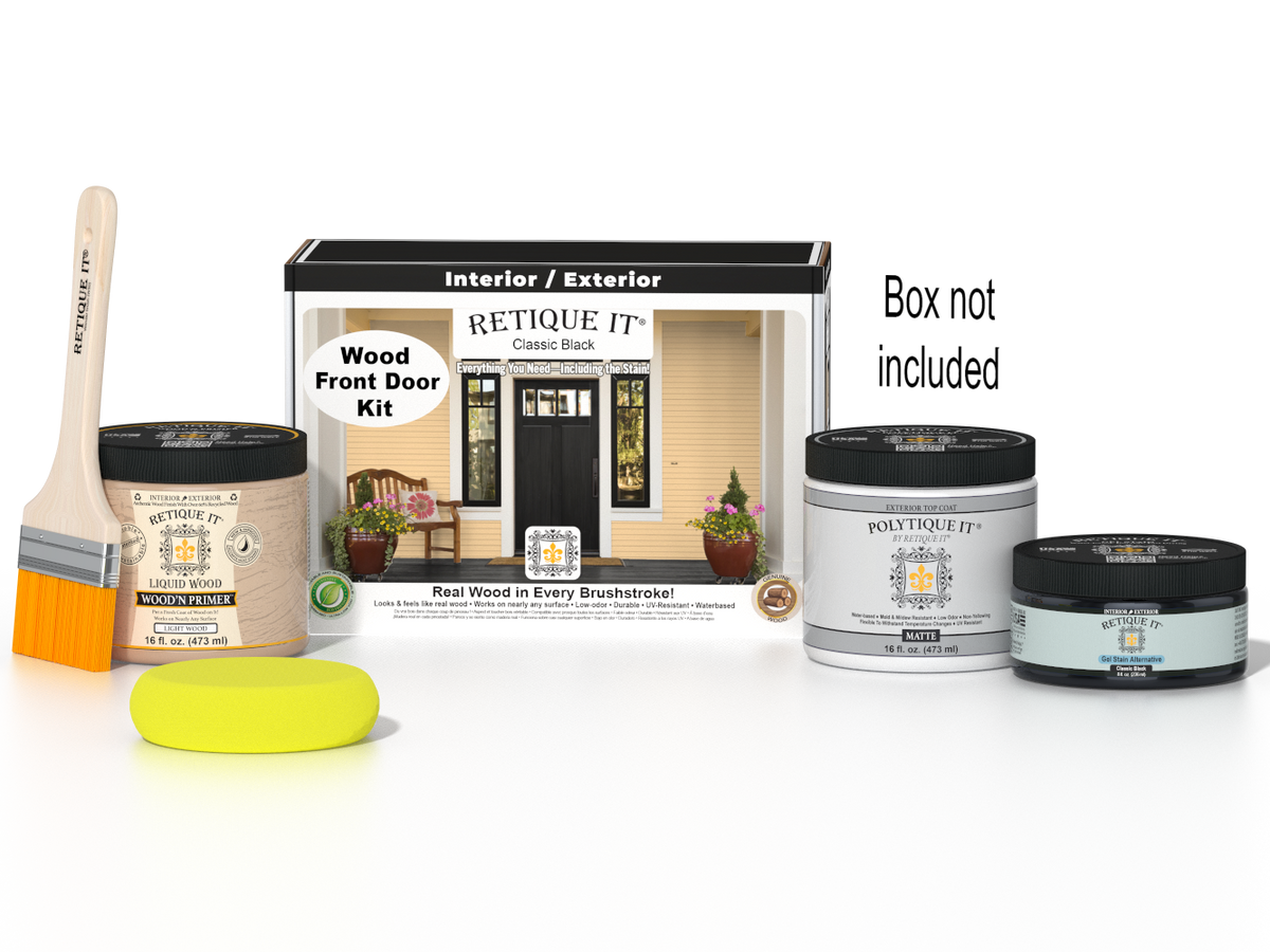 Wood'n Door Smooth Finish Kit - Classic Black — Matte kit contents with door box