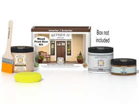 Wood'n Door Smooth Finish Kit - Dark Oak — Matte kit contents with door box