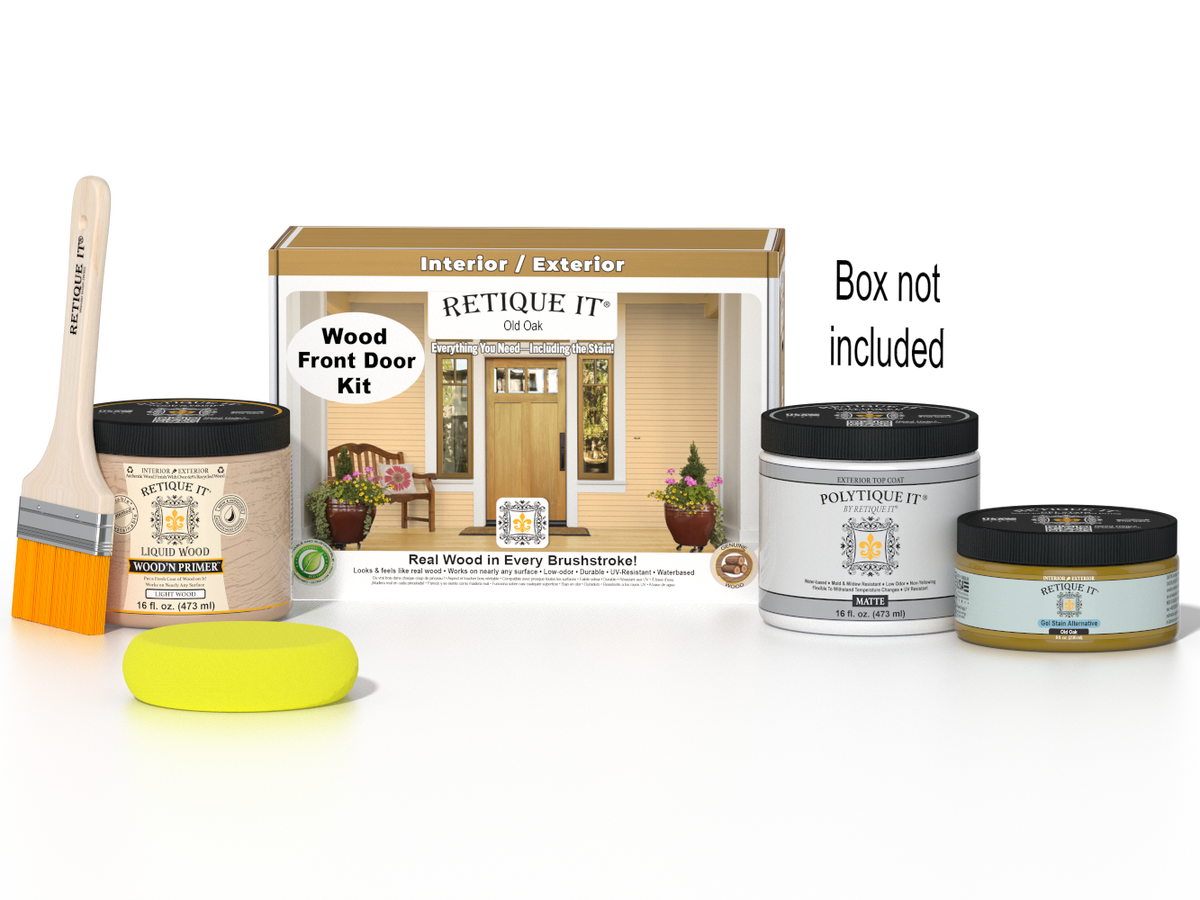 Wood'n Door Smooth Finish Kit - Old Oak — Matte kit contents with door box