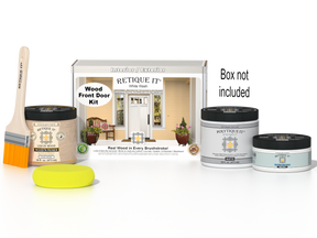 Wood'n Door Smooth Finish Kit - White Wash — Matte kit contents with door box
