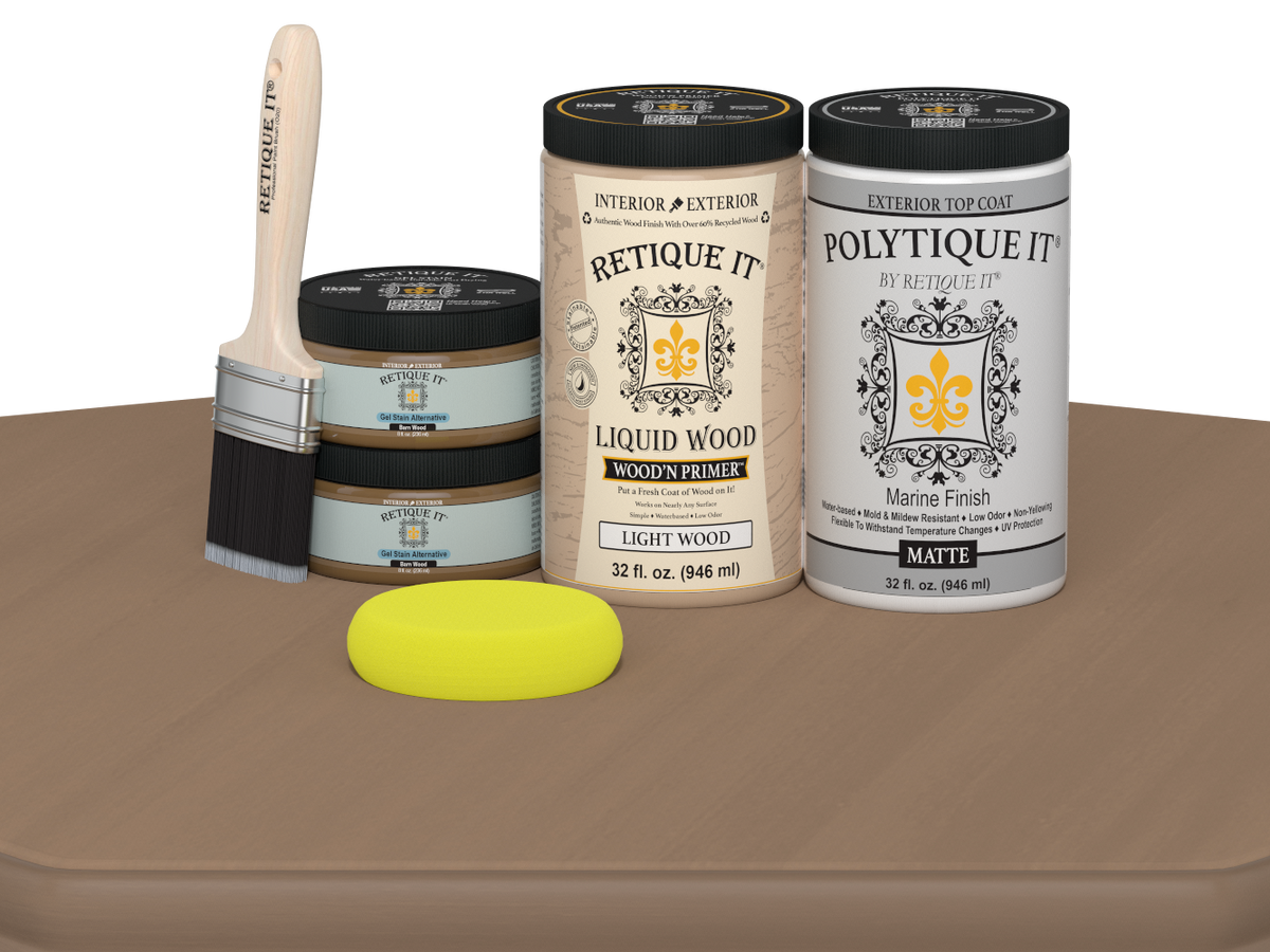 Wood'n Door Smooth Finish Kit (Double Door) - Barn Wood — Matte kit contents
