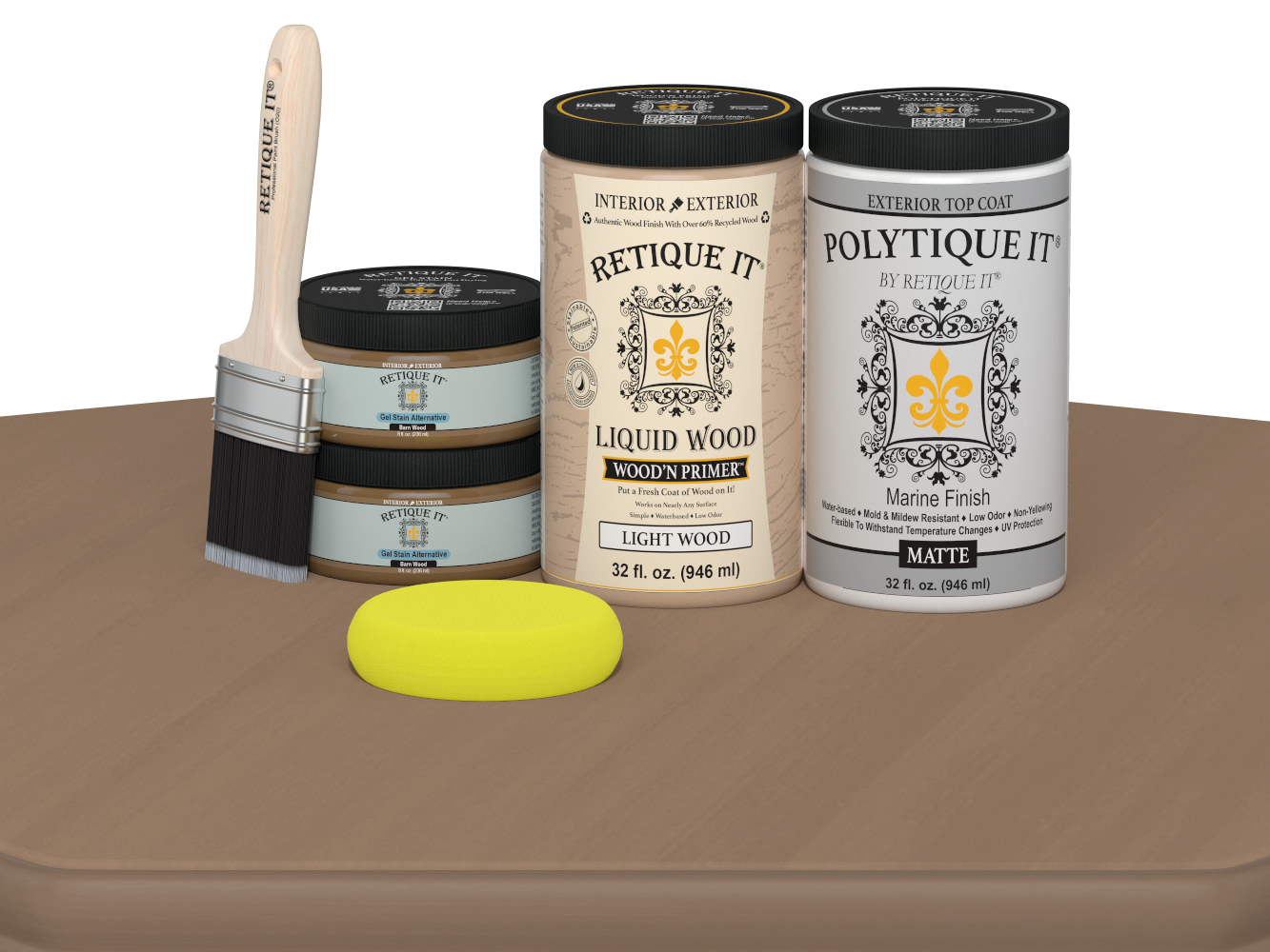 Wood'n Door Smooth Finish Kit (Double Door) - Barn Wood — Matte kit contents