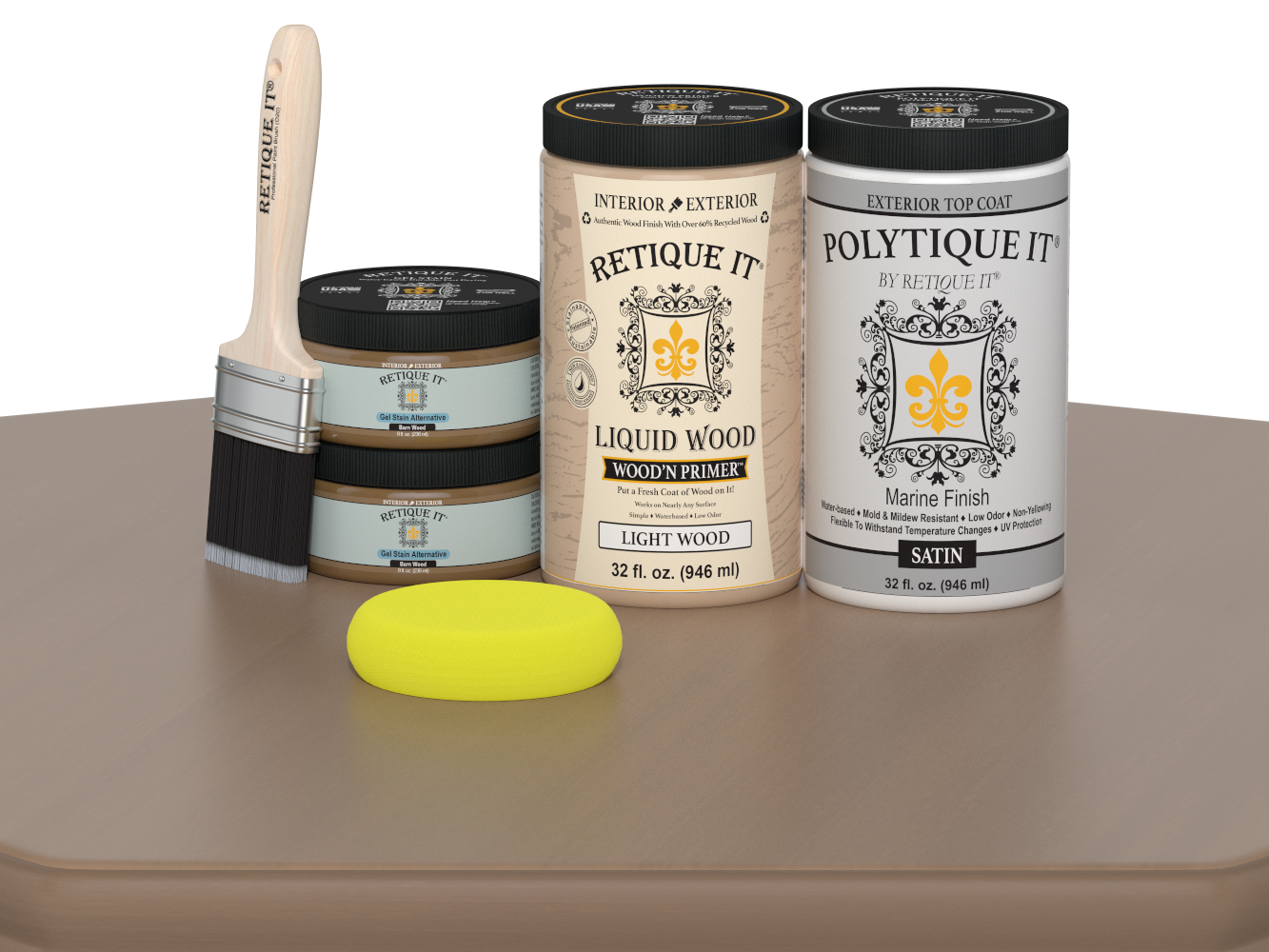 Wood'n Door Smooth Finish Kit (Double Door) - Barn Wood — Satin kit contents