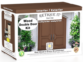 Wood'n Door Smooth Finish Kit (Double Door) - Dark Oak — box hero