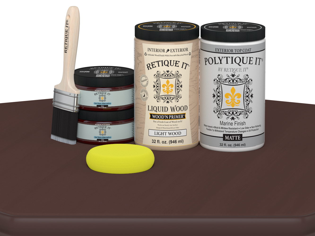 Wood'n Door Smooth Finish Kit (Double Door) - Java — Matte kit contents