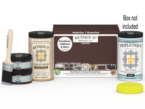 Retique It® Multi-purpose Smooth Finish Kit (Large) in Java for interior wood top coating, includes application tools and finish components.