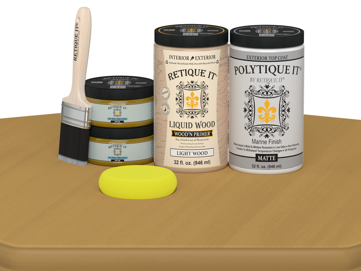 Wood'n Door Smooth Finish Kit (Double Door) - Old Oak — Matte kit contents