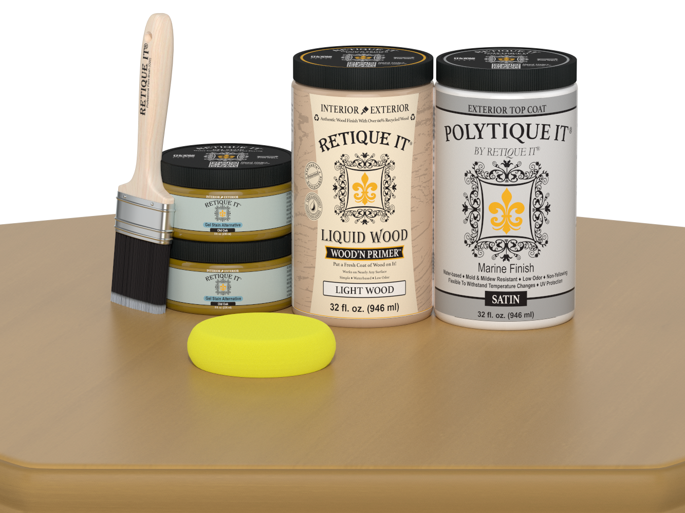 Wood'n Door Smooth Finish Kit (Double Door) - Old Oak — Satin kit contents