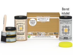 Retique It® Multi-purpose Smooth Finish Kit in Old Oak for exterior top coat, large size with gloss finish, includes application tools
