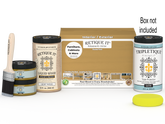 Retique It Large Multi-purpose Smooth Finish Kit in Old Oak for interior wood projects, includes top coat and application tools.