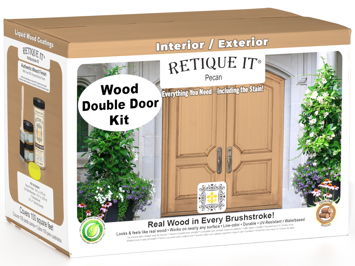 Wood'n Door Smooth Finish Kit (Double Door) - Pecan — box hero