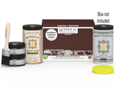 Retique It Multi-purpose Smooth Finish Kit (Large) in Red Mahogany for exterior wood top coating, including tools and materials.