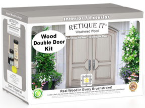 Wood'n Door Smooth Finish Kit (Double Door) - Weathered Wood — box hero