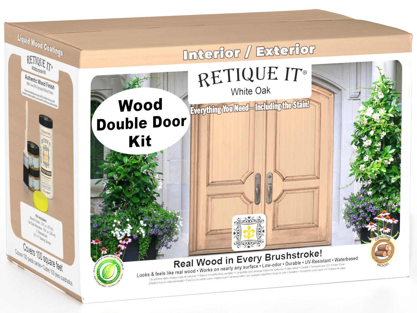 Wood'n Door Smooth Finish Kit (Double Door) - White Oak — box hero