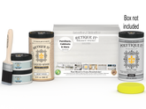 Large white wash exterior wood finish kit from Retique It with smooth finish, includes top coat and application tools.