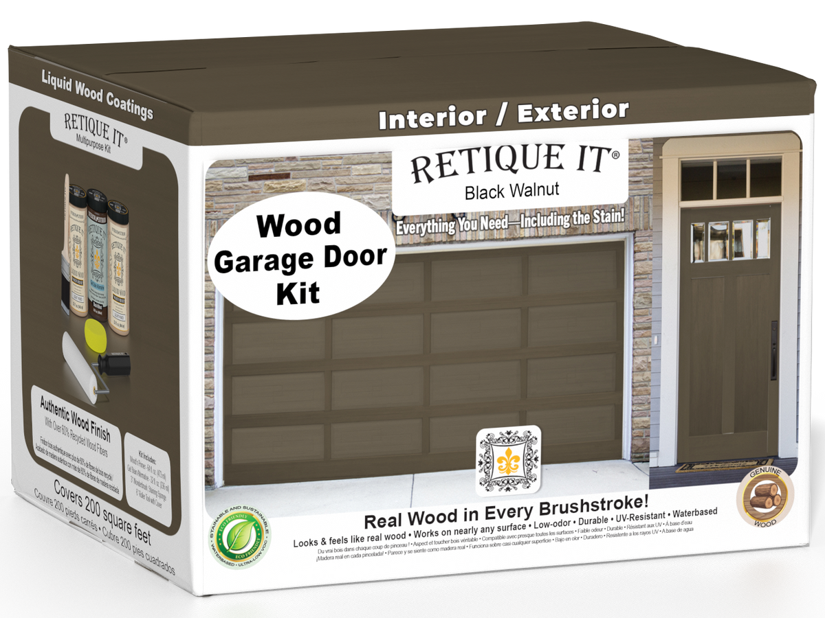 Wood'n Door Smooth Finish Kit (Front & Garage Door) - Black Walnut — box hero