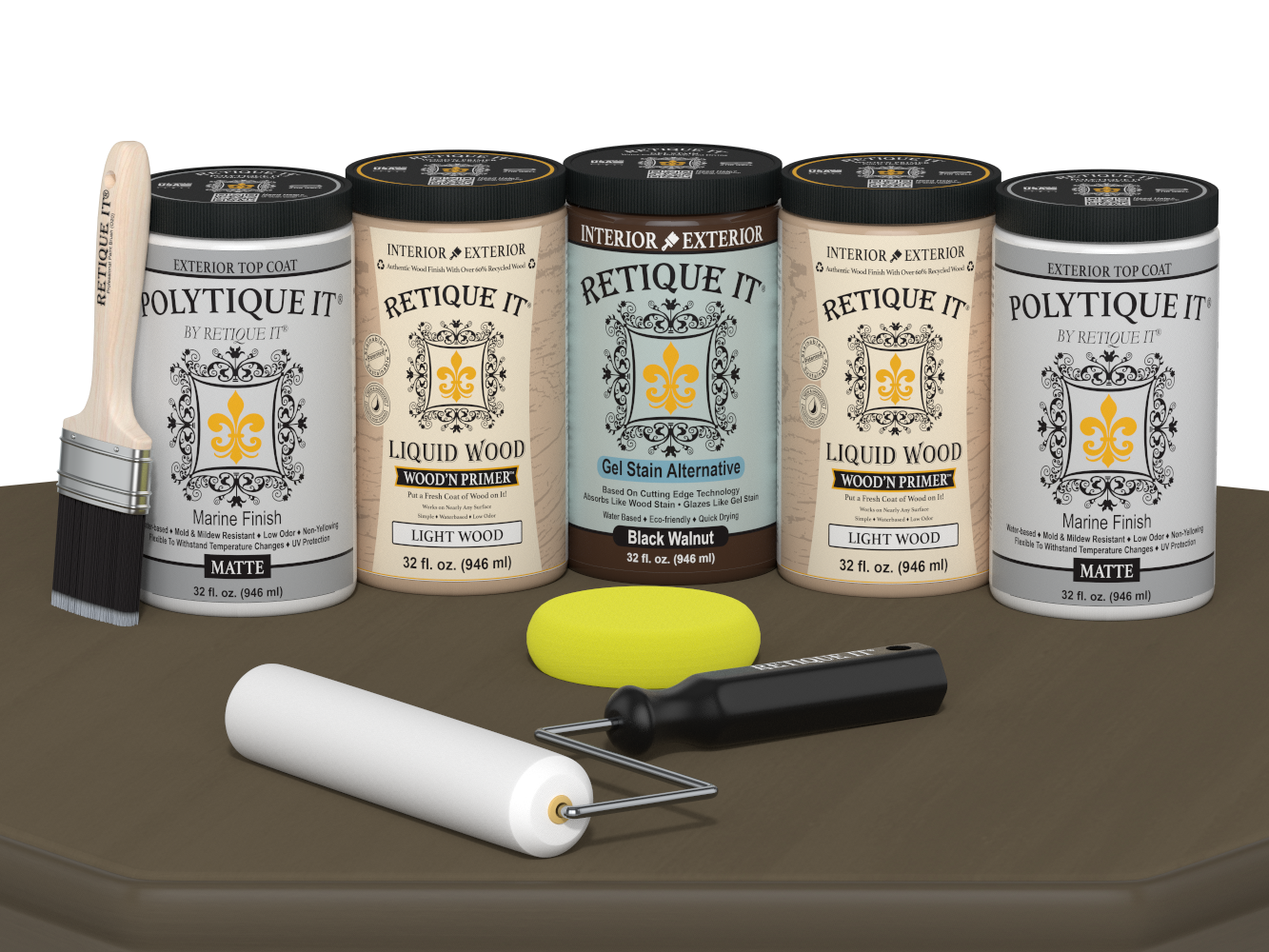 Wood'n Door Smooth Finish Kit (Front & Garage Door) - Black Walnut — Matte kit contents