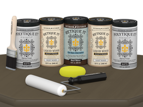 Wood'n Door Smooth Finish Kit (Front & Garage Door) - Black Walnut — Matte kit contents