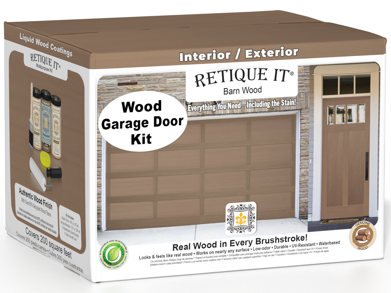 Wood'n Door Smooth Finish Kit (Front & Garage Door) - Barn Wood — box hero